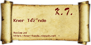 Kner Tünde névjegykártya